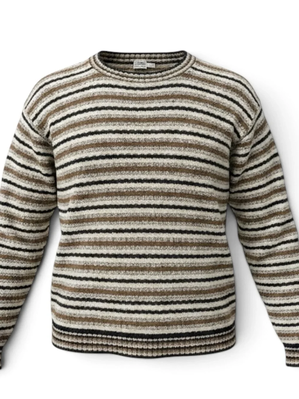 Retro Unisex Tony Lambert Striped Crewneck Knit Sweater SZ L Grandpacore Urban